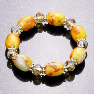 Planet Gates Gold-color Amazonite natural stone streche bracelet elastic pulserase men women fashion jewelry beads created charms diy