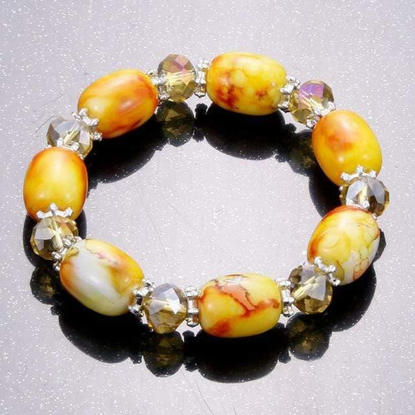 Planet Gates Gold-color Amazonite natural stone streche bracelet elastic pulserase men women fashion jewelry beads created charms diy