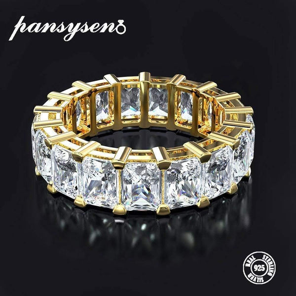 Planet Gates Gold Color Engagement Rings for Women Sterling 925 Silver Jewelry Moissanite Ring Fine Jewelry Gift Size 5-12