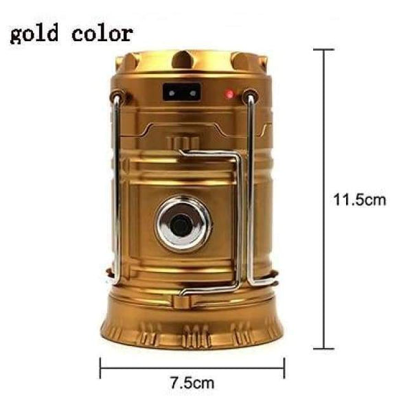 Planet Gates gold color LED Solar Powered Hiking Camping Lantern Light Outdoor Lighting Collapsible Flashlights Portable Lamp LED Rechargeable Hand Lamp