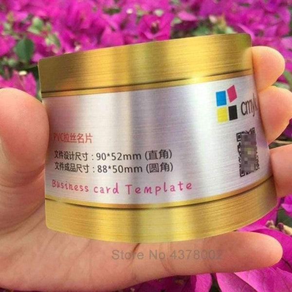 Planet Gates Gold color Opaque plastic wire drawing card double-sided printing plastic metal card 0.38mm high quality business card custom printing