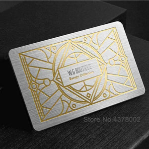 Planet Gates Gold color Opaque plastic wire drawing card double-sided printing plastic metal card 0.38mm high quality business card custom printing