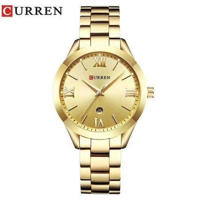Planet Gates CURREN Brand Women Steel Watch Ladies Luxury Dress Fashion Quartz Wristwatch Classic Crystal Gold Bracelet Women Watch Clock