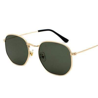 Planet Gates Gold dark green Men Sunglases Hexagon Sun glasses NEW Women Metal Frame Fishing Glasses Gold tea Eyewear lentes de sol hombre okulary UV400