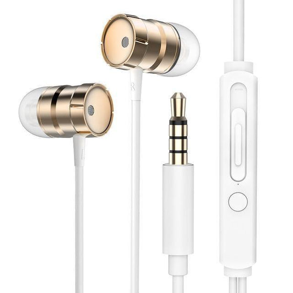 Planet Gates Gold Earphone / China Rock In-Ear Metal Earphones Stereo Headset 3.5mm inear Wired Earphone With Microphone