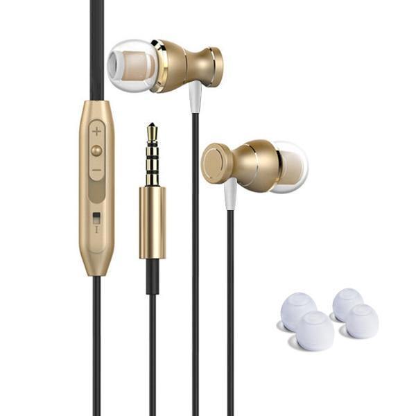 Planet Gates Gold Earphone In-Ear Earphone Headset In-line Control Magnetic Clarity Stereo Sound With Mic Earphones For iPhone Mobile Phone MP3 MP4