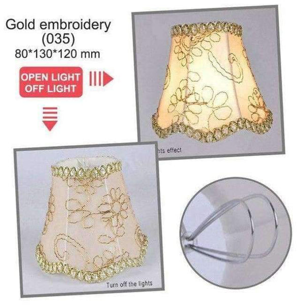 Planet Gates Gold embroidery Art Deco Ripple Lamp Shades Crystal Chandelier Wall Lamp Fabric Lampshade Nordic Style Modern Lamp Cover for Home Decoration