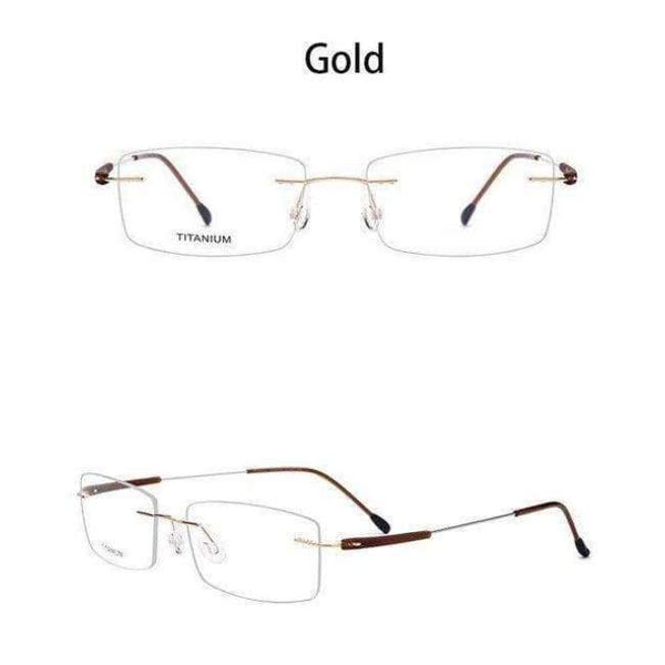 Planet Gates Gold EOOUOOE Brand Design Titanium Women Men Unisex Rimless Glasses Prescriptio Spectacles Oculos Eyewear Gafas Opticas Glasse Frame