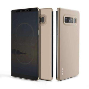 Planet Gates Gold Flip Case for Samsung Galaxy Note 8 Luxury Brand Phone Cases Semi-Tranparent Cover Smart View Window Note8 Case