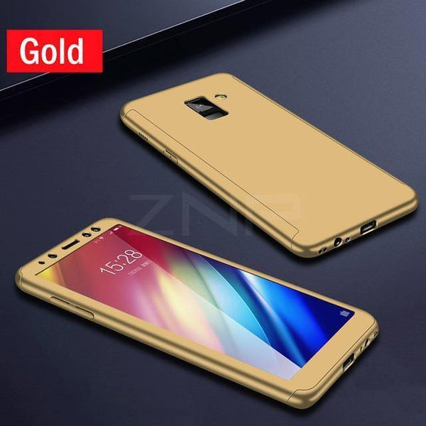 Planet Gates Gold / For A8 2018 ZNP 360 Full Protective Phone Case For Samsung Galaxy J4 J6 Plus J8 2018 Full Cover For Galaxy A7 A8 Plus 2018 Cases With Glass