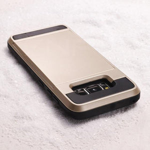 Planet Gates Gold / For Galaxy S6 ZNP Armor Slide Card Holder Phone Case For Samsung Galaxy S9 S8 Plus S7 S6 Edge Full Cover For Samsung Note 9 8 A3 A5 A7 Cases