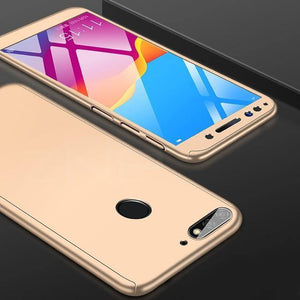 Planet Gates Gold / For Honor 7C ZNP 360 Full Protection Phone Case For Huawei Honor 7A Pro Shockproof Full Cover For Huawei Honor 8X 7C Pro 7a Cases With Glass