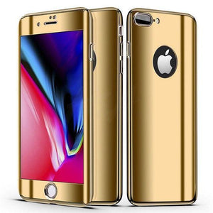 Planet Gates Gold / For iPhone 6 6s H&A 360 Plating Mirror Phone Case on the For iPhone 7 8 6 6s Plus X Full Protective Cover For iPhone 6s 6 Plus Cases With Glass
