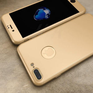 Planet Gates Gold / For iPhone 6 6s H&A Luxury 360 Degree Protection Full Cover Phone Case For iPhone 7 8 5 S SE Anti-knock Cover For iPhone 6 s 7 8 Plus Case Glass