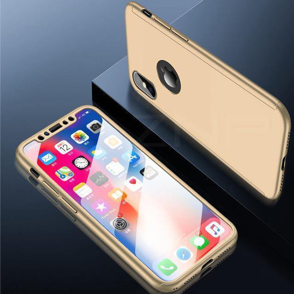 Planet Gates Gold / For iPhone 6 6s ZNP 360 Full Cover Phone Case For iPhone X 8 6 6s 7 Plus 5 5s SE PC Protective Cover For iPhone XS Max XR Case Cover With Glass