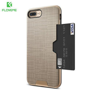 Planet Gates Gold / For iPhone 7 FLOVEME Card Slot Phone Case For iPhone 7 Luxury Wallet Mobile Accessories For iPhone 8 6 6s 7 Plus Cases For iPhone X XS MAX XR