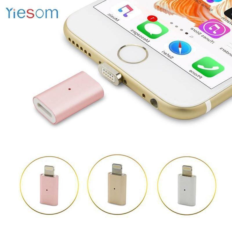 Planet Gates Gold for iPhone Magnetic Adapter Data For iPhone XR XS Max X 8 7 6S 6 Plus 5 5S SE Metal Plug Mobile Phone Charger Charging Converter Adapters