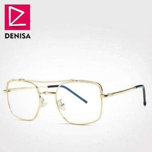 Planet Gates Gold Frame ClearLens DENISA 2018 Optical Spectacle Frame Clear Lens Square Eyeglasses Frame Women/Men Brand Designer Eyewear Oculos G23041
