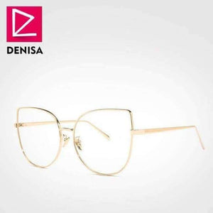 Planet Gates Gold Frame ClearLens DENISA Spectacle Frame Clear Lens Cat Eye Glasses Ladies Vintage Cat Women Eyewear Optical Frames okulary des lunettes J817