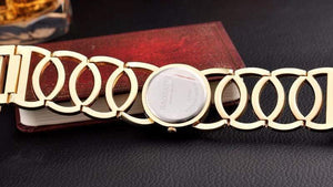 Planet Gates Gold Gold Plated Circles Strap Stainless Steel Back Shinning Women Bracelet Watches Fashion Wrist Watch