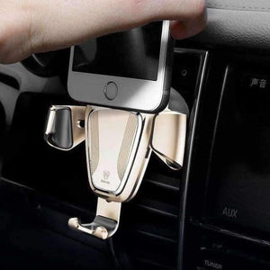 Planet Gates Gold Gravity Car Holder For iPhone Samsung Cell Mobile Phone Holder 360 Degree GPS Air Vent Mount Clip Car Phone Holder Stand