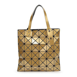 Planet Gates Gold Handbag Female Folded Ladies Geometric Plaid Bag Fashion Casual Tote Women Handbag Mochila Shoulder Bag