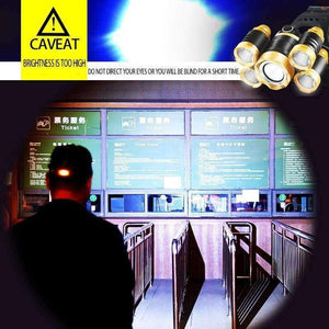 Planet Gates Gold induction HUSUYUHU SISI 5 LED Strong Head Light Aluminum Alloy Focusing Induction Headlight Waterproof Outdoor Fishing Light