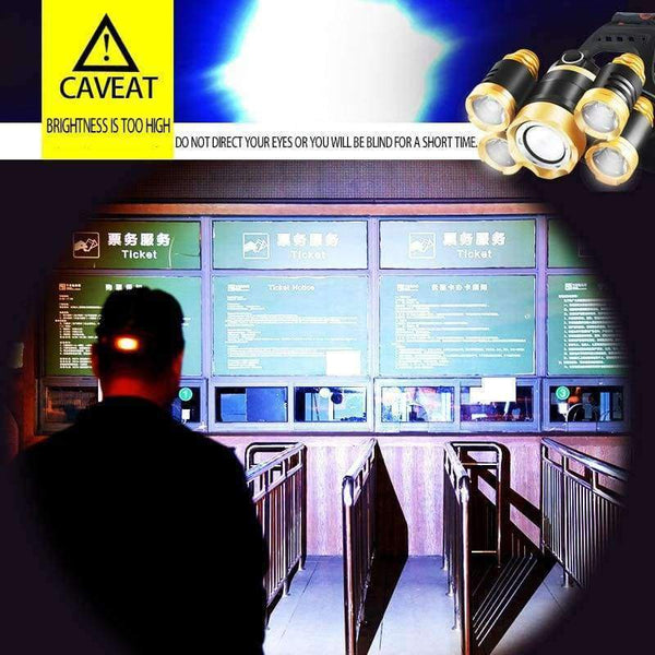 Planet Gates Gold induction HUSUYUHU SISI 5 LED Strong Head Light Aluminum Alloy Focusing Induction Headlight Waterproof Outdoor Fishing Light