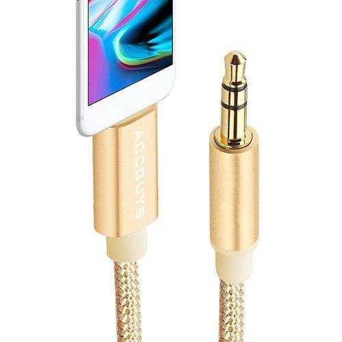 Planet Gates gold IOS to 3.5mm Male Jack AUX Audio Music Stereo Adapter Cable Home Car Audio Extension Cord 1M For iPhone 7 8 Plus X XS XR