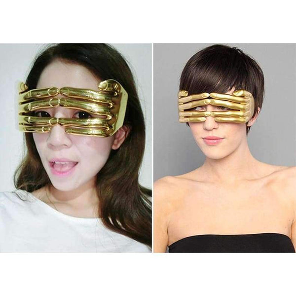 Planet Gates Gold JackJad 2018 Fashion Women Mask Finger Shape Funny Style Eyewear Frame Party Club New Brand Design Halloween Eyeglasses Glasses