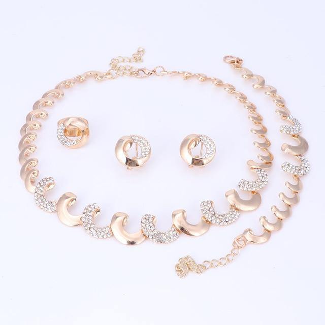 Planet Gates Jewelry Sets For Women Party Nigerian Bridal Crystal Classic Necklace Accessories