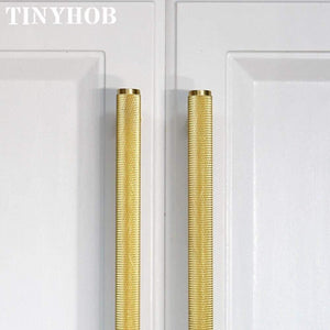 Gold Knurled/Textured simple kitchen cabinet knobs and handles Drawer Pulls Bedroom Knobs Brass T Bar Cabinet Hardware