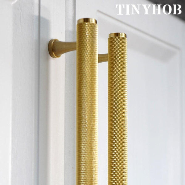 Gold Knurled/Textured simple kitchen cabinet knobs and handles Drawer Pulls Bedroom Knobs Brass T Bar Cabinet Hardware