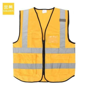 Planet Gates Gold / L High Visibility Clothing Clothing Safety Reflective Vest L,XL,5 Color Night Work Security Traffic Cycling