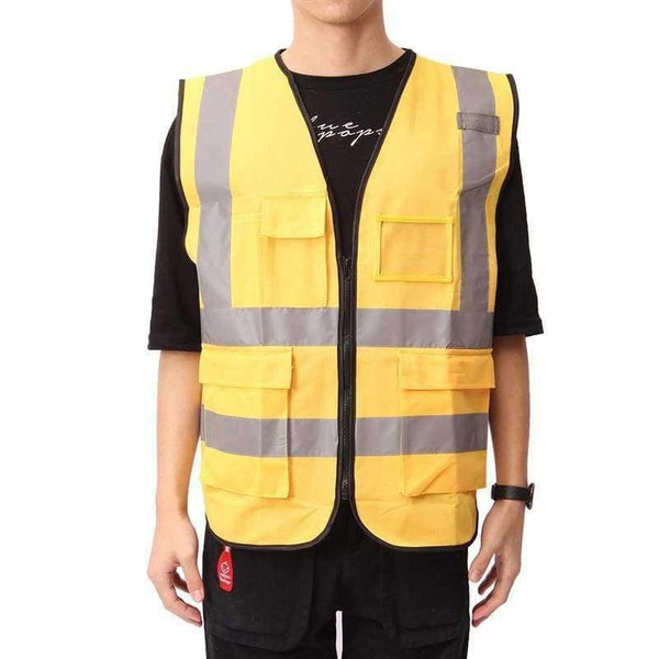 Planet Gates Gold / L High Visibility Clothing Clothing Safety Reflective Vest L,XL,5 Color Night Work Security Traffic Cycling