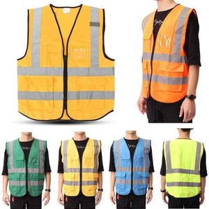 Planet Gates Gold / L High Visibility Clothing Clothing Safety Reflective Vest L,XL,5 Color Night Work Security Traffic Cycling