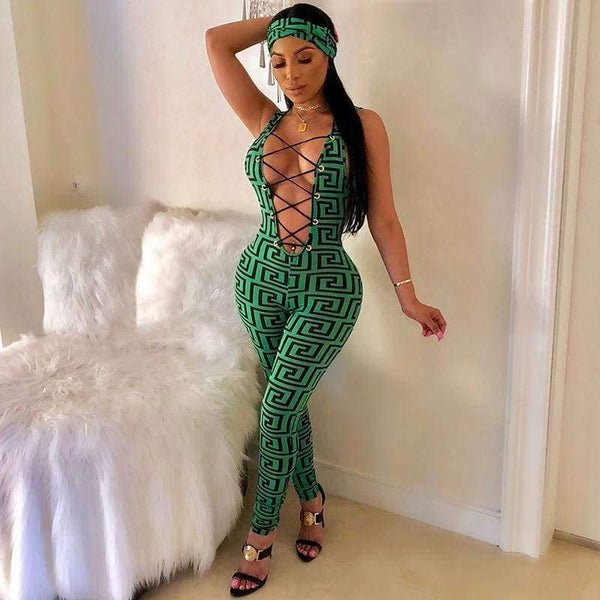 Planet Gates Gold / L Jumpsuits for Women Sexy 2018 Summer New Arrival High Street Style Elegant Camisole Deep V Frenulum Jumpsuit Rompers