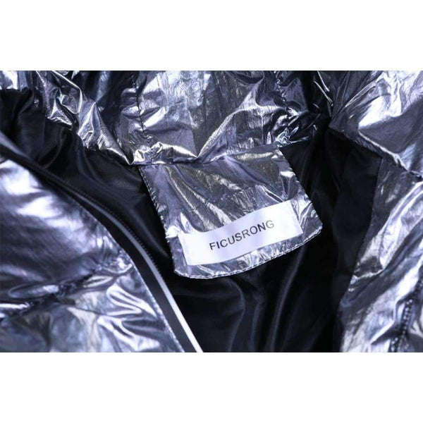 Planet Gates Gold / L White Fur Collar Coat Winter Jacket Women Long Down Parkas Female Warm Hooded Jacket Coat Silver Gray 2018 New FICUSRONG