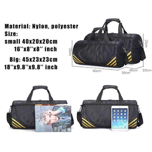 Planet Gates Gold Large Fitness Gym Sport Bags Men and Women Waterproof Sports Handbag Outdoor Travel Camping Multi-function Bag