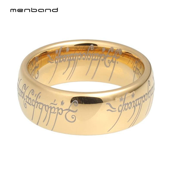 Planet Gates Gold Lord Of Ring 8mm Width With Comfort Fit High Quality Polished Shiny Tungsten Carbide Rings For Men Women
