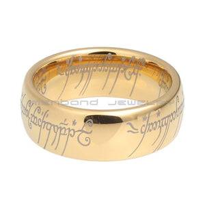 Planet Gates Gold Lord Of Ring 8mm Width With Comfort Fit High Quality Polished Shiny Tungsten Carbide Rings For Men Women