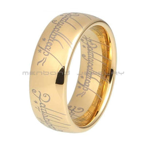Planet Gates Gold Lord Of Ring 8mm Width With Comfort Fit High Quality Polished Shiny Tungsten Carbide Rings For Men Women