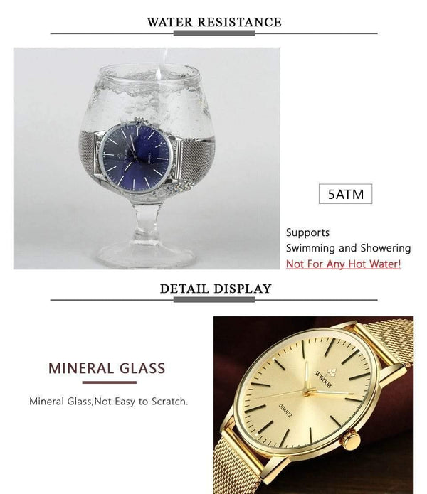 Planet Gates Gold Men Simple Slim Quartz Watch Gold Steel Mesh Ultra Thin Men Watches Luxury Brand Waterproof Male Wrist Watch Golden Clock