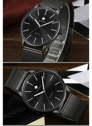 Planet Gates Gold Men Simple Slim Quartz Watch Gold Steel Mesh Ultra Thin Men Watches Luxury Brand Waterproof Male Wrist Watch Golden Clock