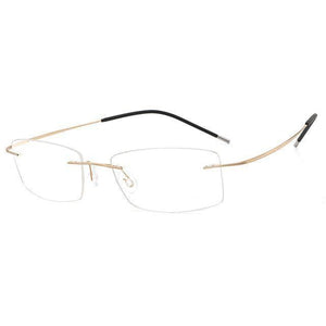 Planet Gates gold Mens Lightweight Titanium Rimless Eyeglasses Frames Prescription Optical Glasses Frame