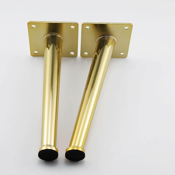 Gold Metal Furniture Leg Cone Tube Inclined Sofa Foot For Cabinet Table Legs Rubber Foot Screw Furniture Accessories