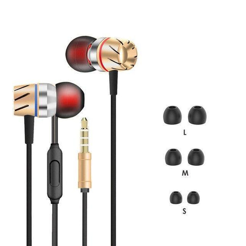 Planet Gates Gold Metal Wired Headphone For Phone For Xiaomi In-Ear Headphone For Phone For Samsung iPhone Stereo Earphone With Mic