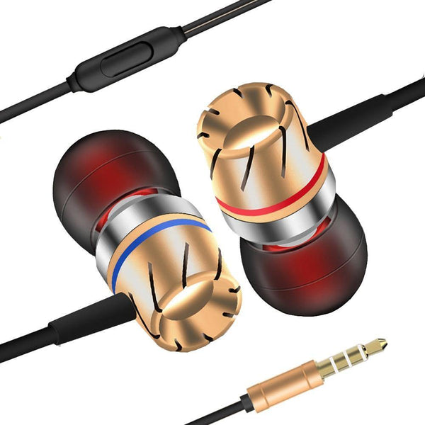 Planet Gates Gold Metal Wired Headphone For Phone For Xiaomi In-Ear Headphone For Phone For Samsung iPhone Stereo Earphone With Mic