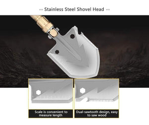 Planet Gates Gold Multifunctional Military Folding Shovel With Carrying Bag Army Multi-Tools Portable Outdoor Camping Hiking Tools