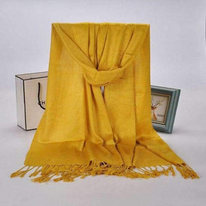 Planet Gates Gold New Winter Women 60cm*170cm Black Red Solid Color Muslim Hijab Foulard Viscose Scarf Wrap With Tassel